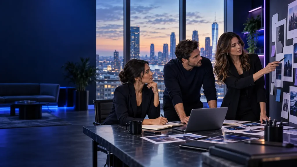 US digital marketing team collaborating on content, creative and campaign strategy